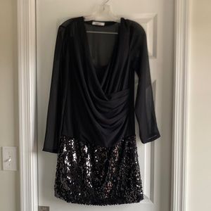 Sequin Mini skirt with attached draped top Size S